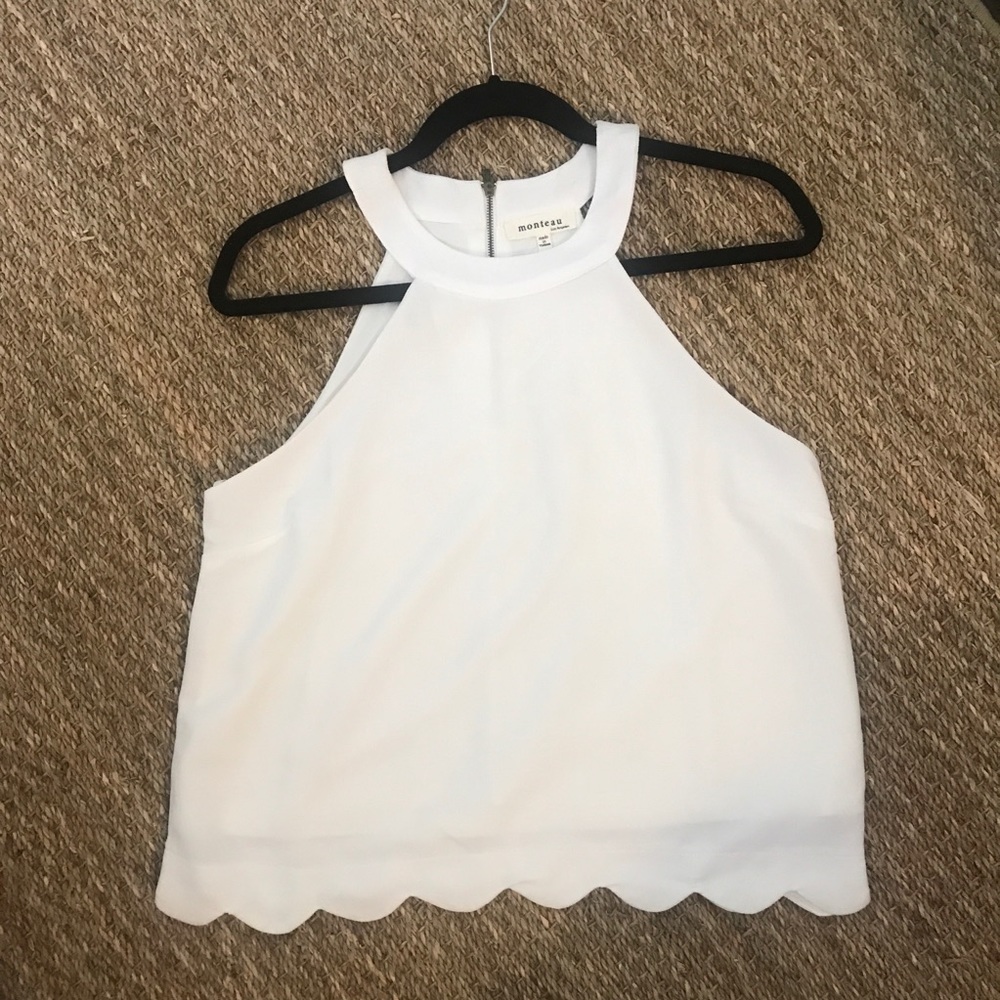 Monteau White Crop Top